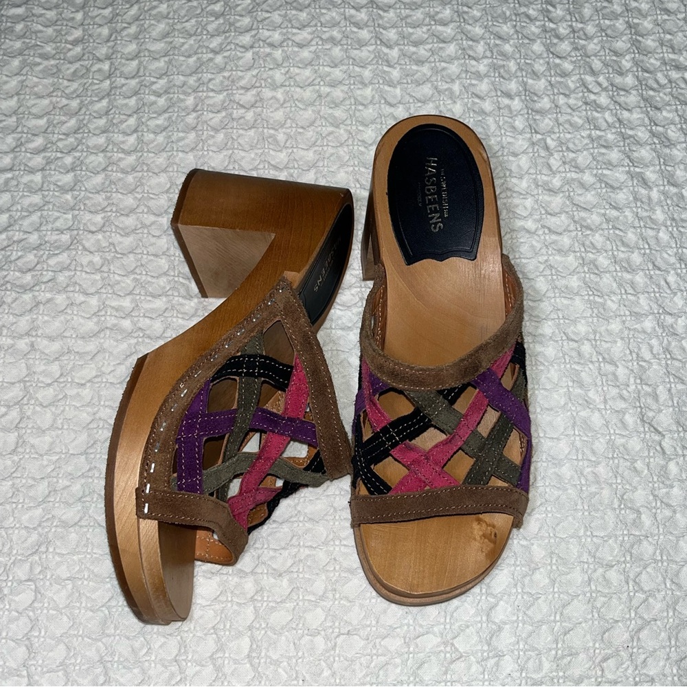 Swedish Hasbeens Basket Mule Sandal - 38